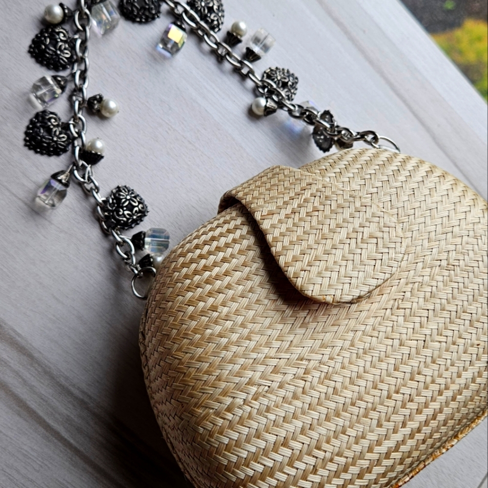 Donna Dixon "hearts and crystals" handle Handbag
